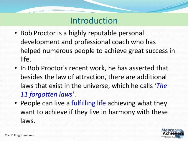 bob proctor 11 forgotten laws